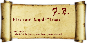 Fleiser Napóleon névjegykártya